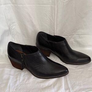 Zodiac Black Leather Margot Heeled Booties